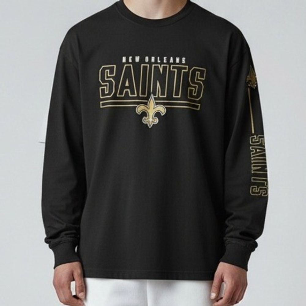 NFL Pro Line Fanatics New Orleans‎ Saints Long Sleeve T-Shirt Mens Large Black